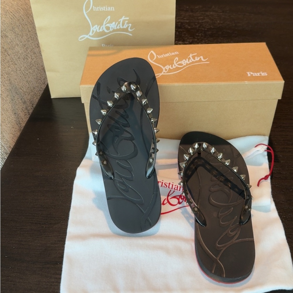 Christian Louboutin Loubi Flip Flops
